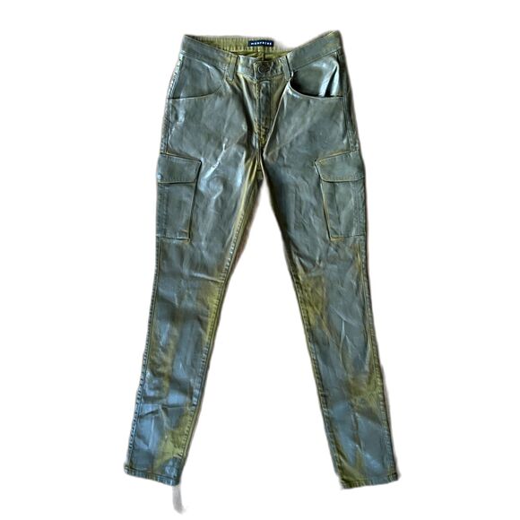 MONFRERE Green Waxed MF Slim Leg Cargo Pants Trousers   Mens Size 30 - Picture 2 of 9